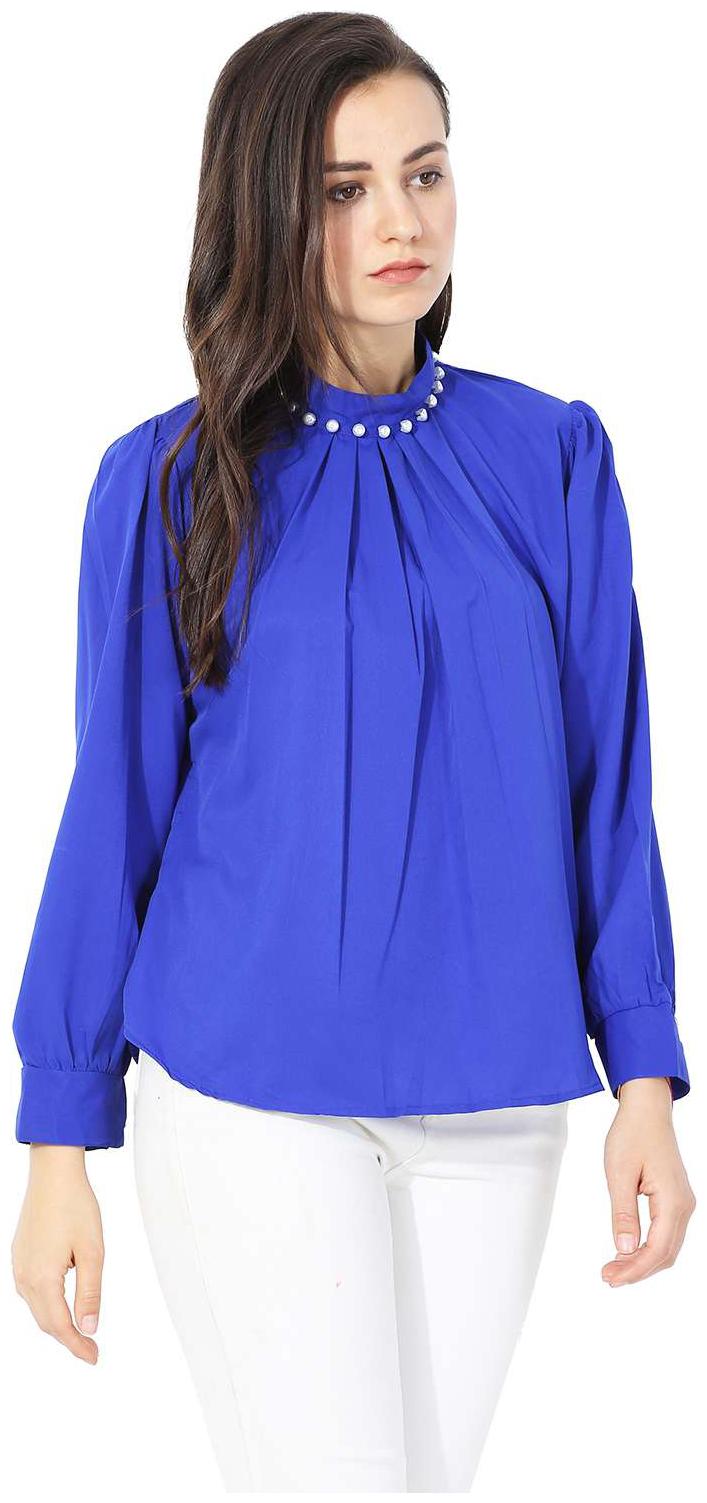 

ISTYLE CAN Women Solid Regular top - Blue