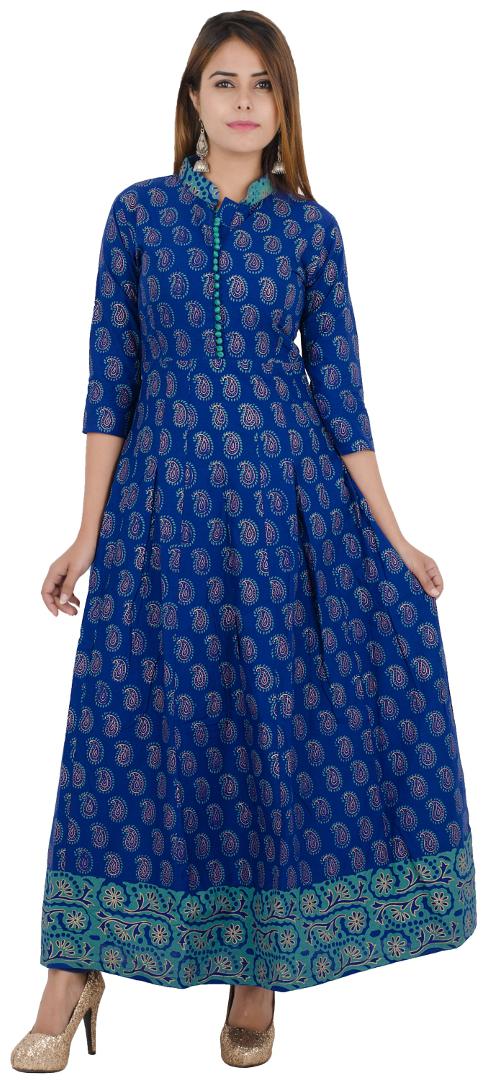

Royal Blue Printed Anarkali