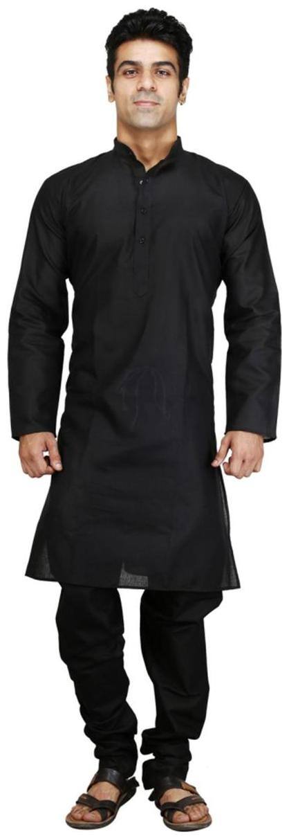 ROYAL ESSENTIALS BLACK DOBBY KURTA CHURIDHAR