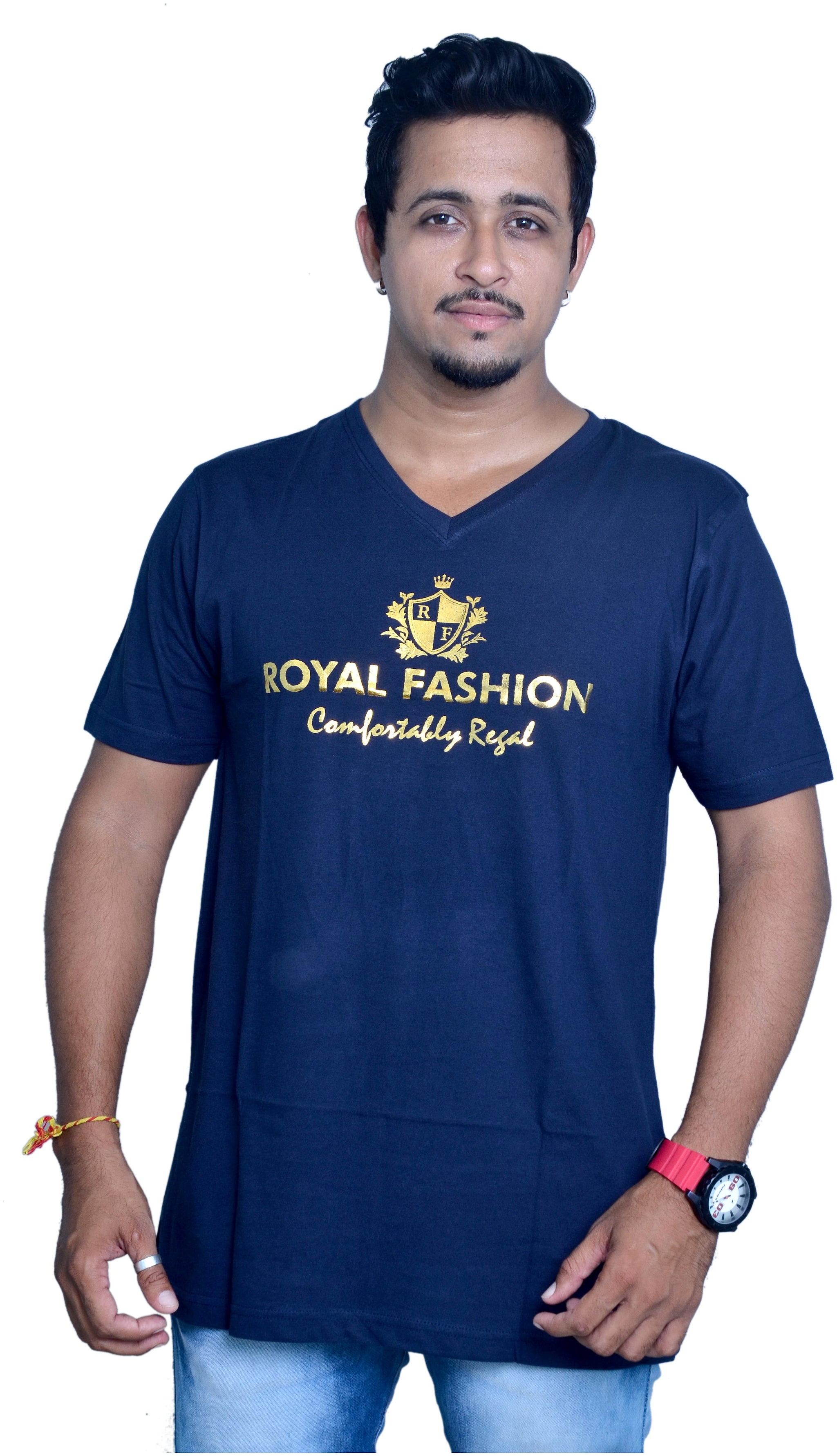 

ROYAL FASHION MEN T-SHIRT V NECK HALF SLEEVES