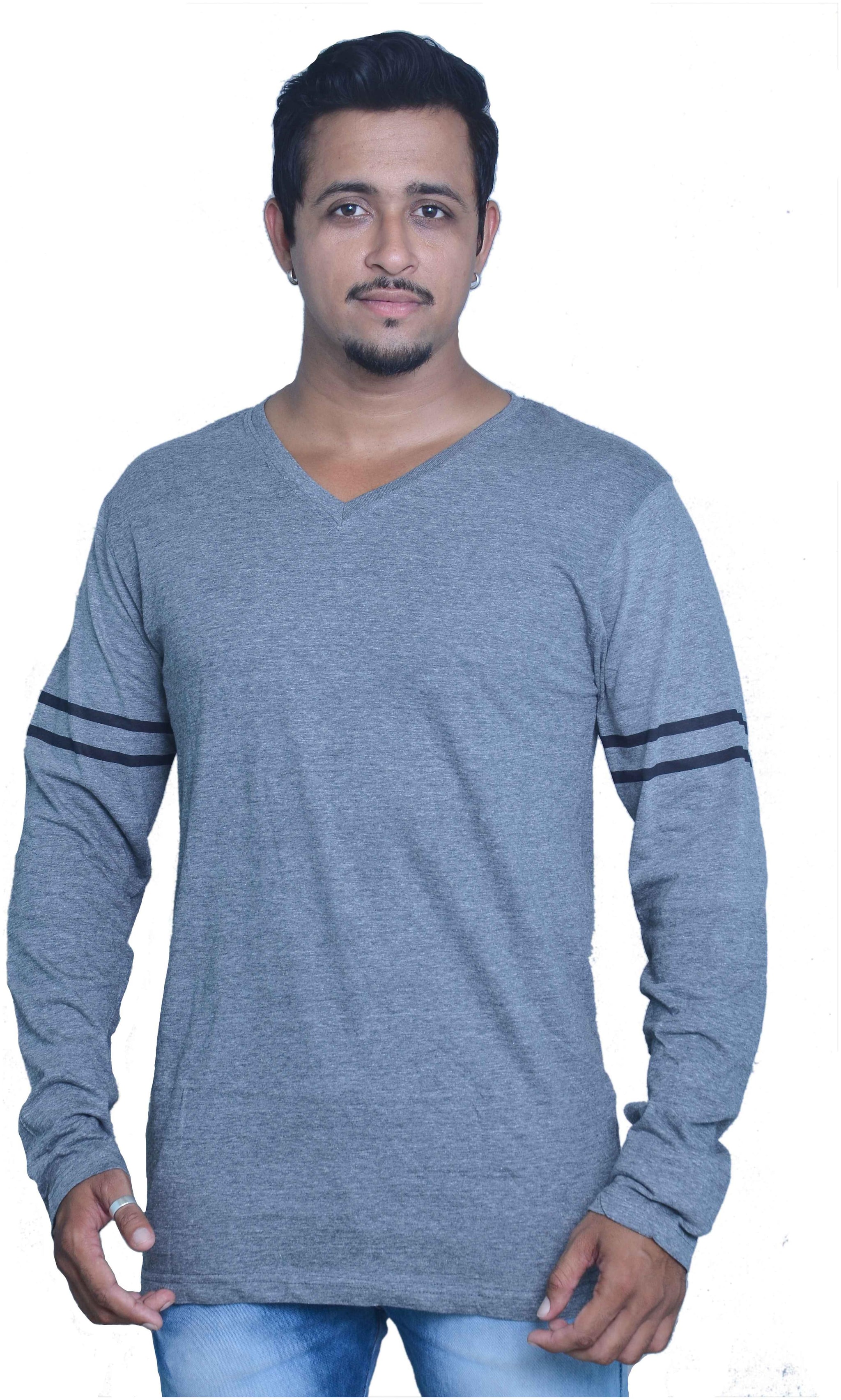 

ROYAL FASHION MEN V NECK FULL SLEEVES T-SHIRT