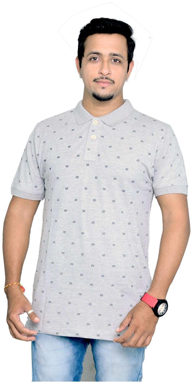 

Royal Fashion Men Grey Regular fit Cotton Polo collar T-Shirt - Pack Of 1
