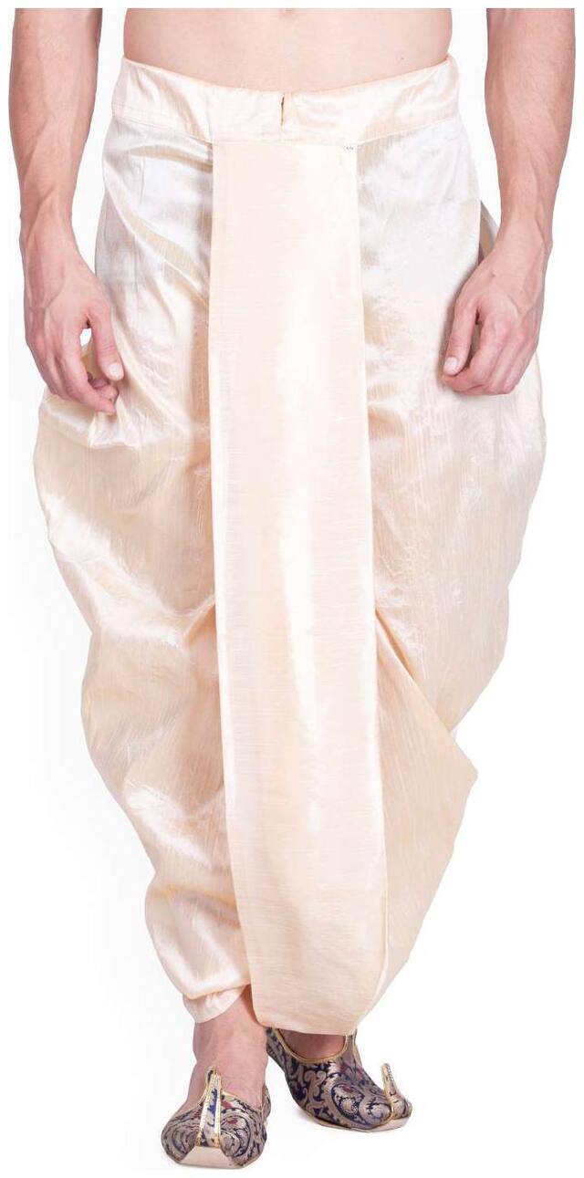 Royal Kurta Blended Solid Regular Dhoti - Beige