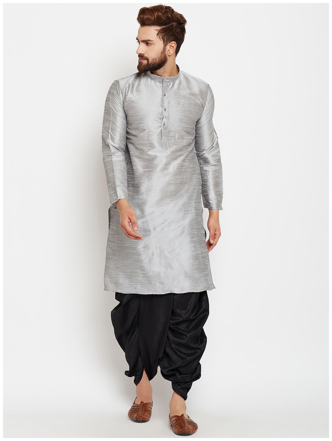 

ROYAL KURTA MENS SILK BLEND KURTA DHOTI SET