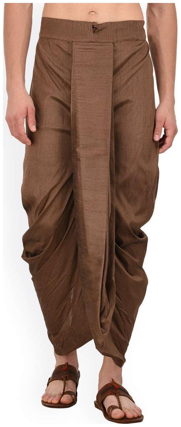 Royal Kurta Blended Solid Regular Dhoti - Brown