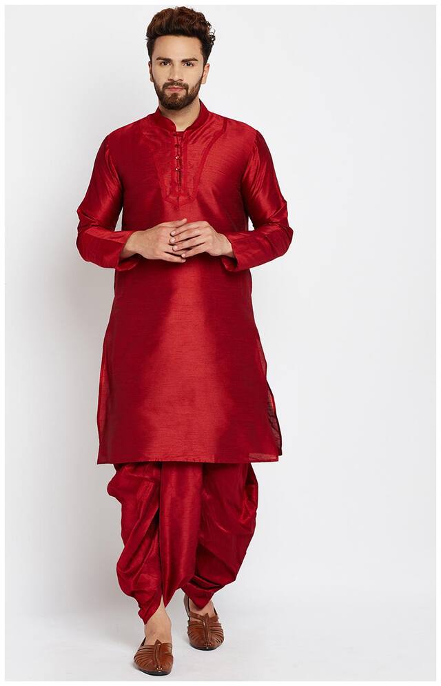 ROYAL KURTA MENS SILK BLEND KURTA DHOTI SET