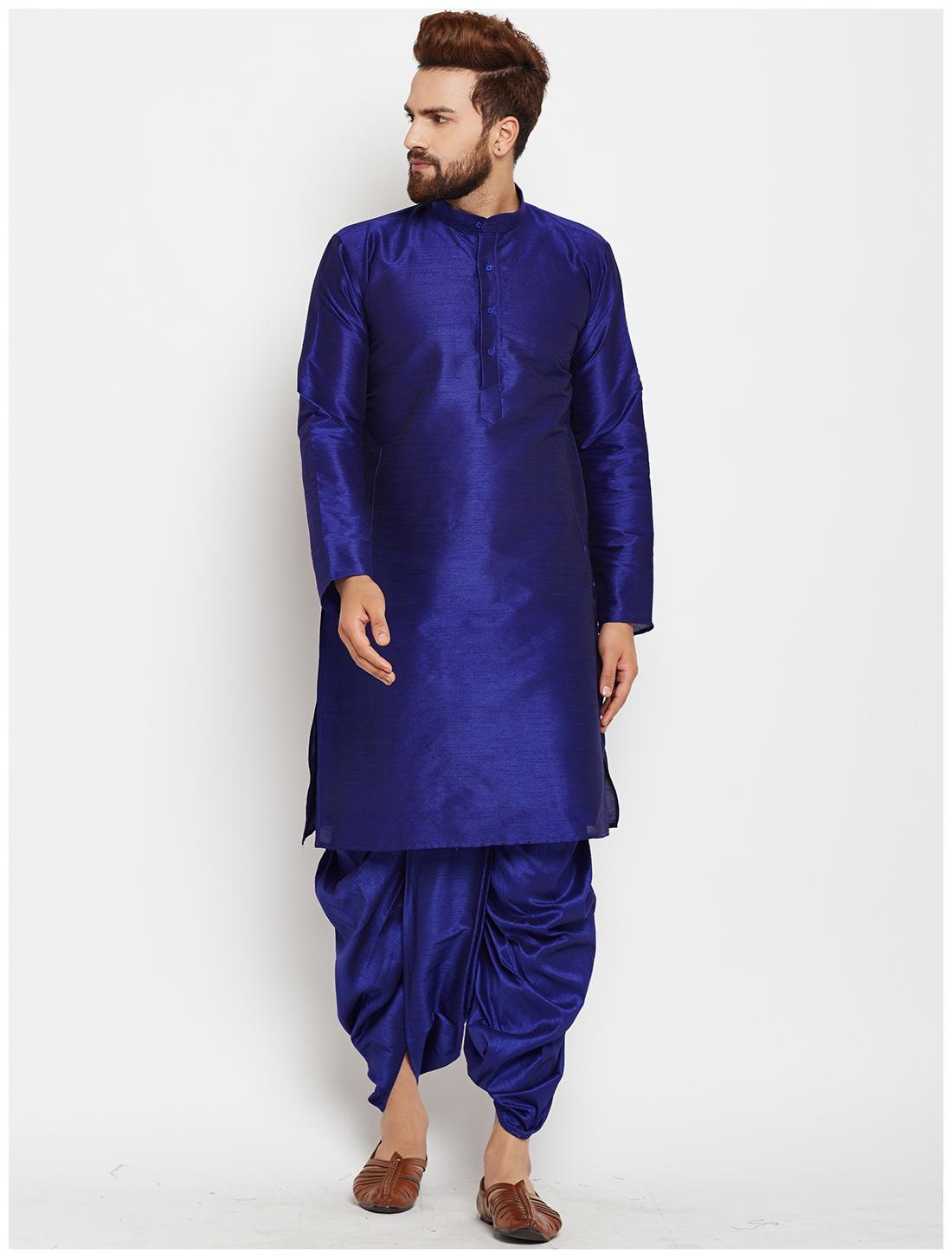 

ROYAL KURTA MENS SILK BLEND KURTA DHOTI SET