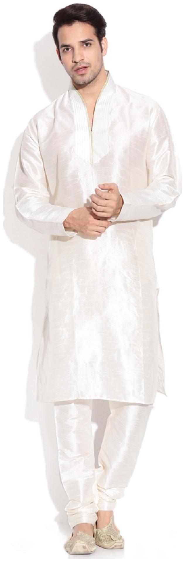 

Royal Kurta White Dupion Kurta Set (Size-42)