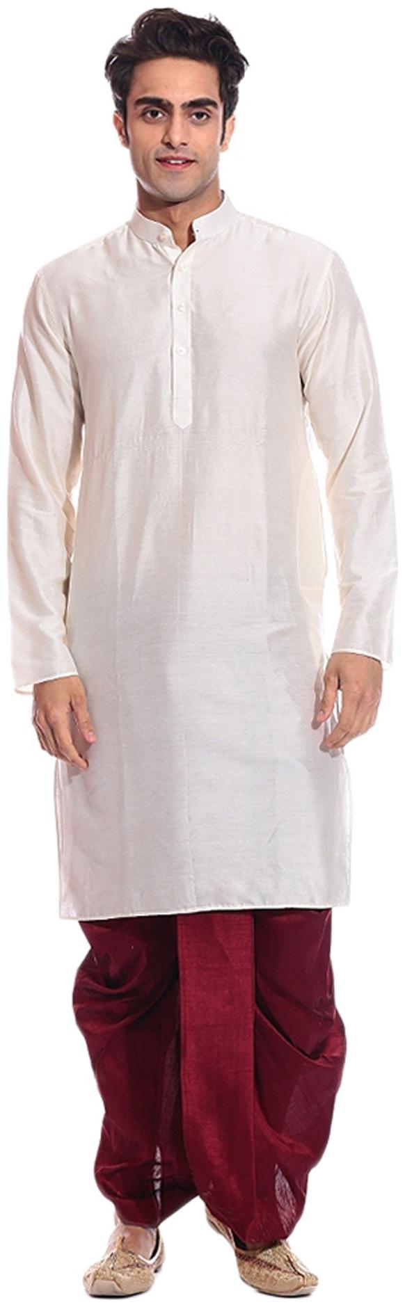 

Royal Kurta White Silk Blend Dhoti Kurta Set