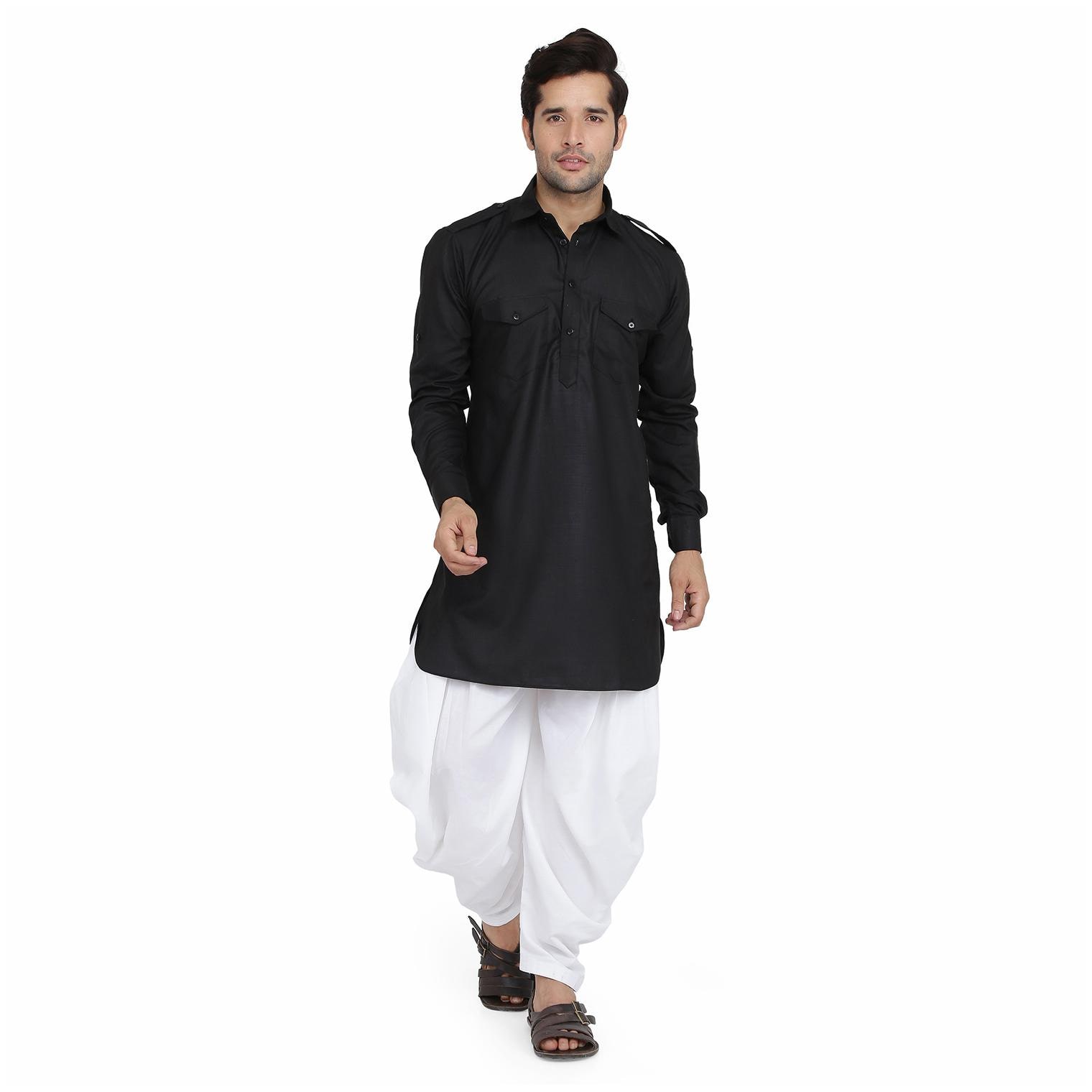 

Royal Kurta Men Fashion Ethnic Set - Black
