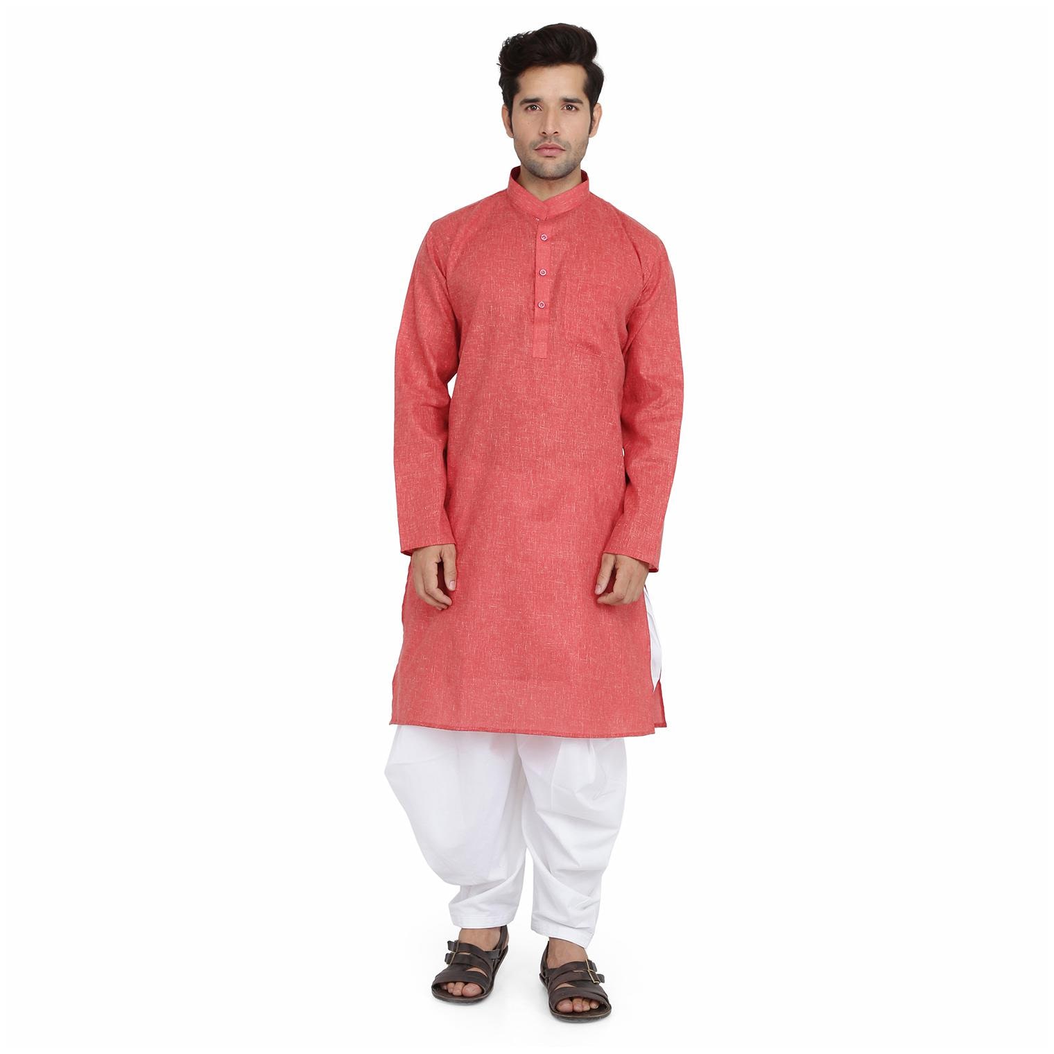 

Royal Kurta Men Fashion Ethnic Set - Red