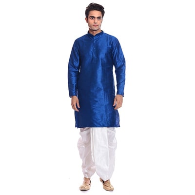 

Royal Kurta Blue Silk Blend Dhoti Kurta Set