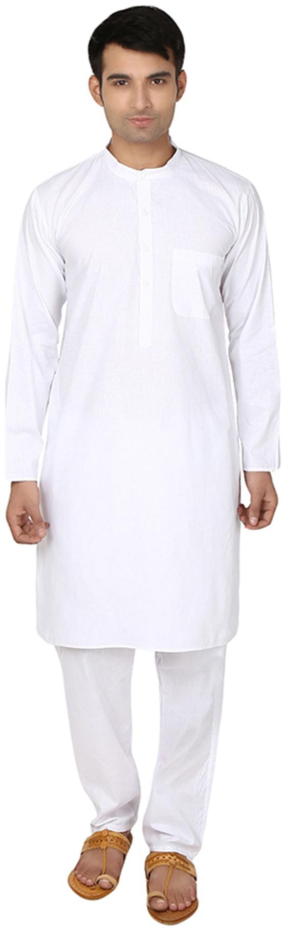 

Royal Kurta White Silk Blend Kurta Pyjama Set