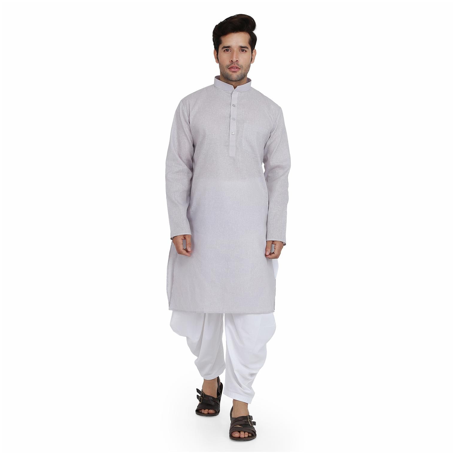 

Royal Kurta Men Fashion Ethnic Set - Grey