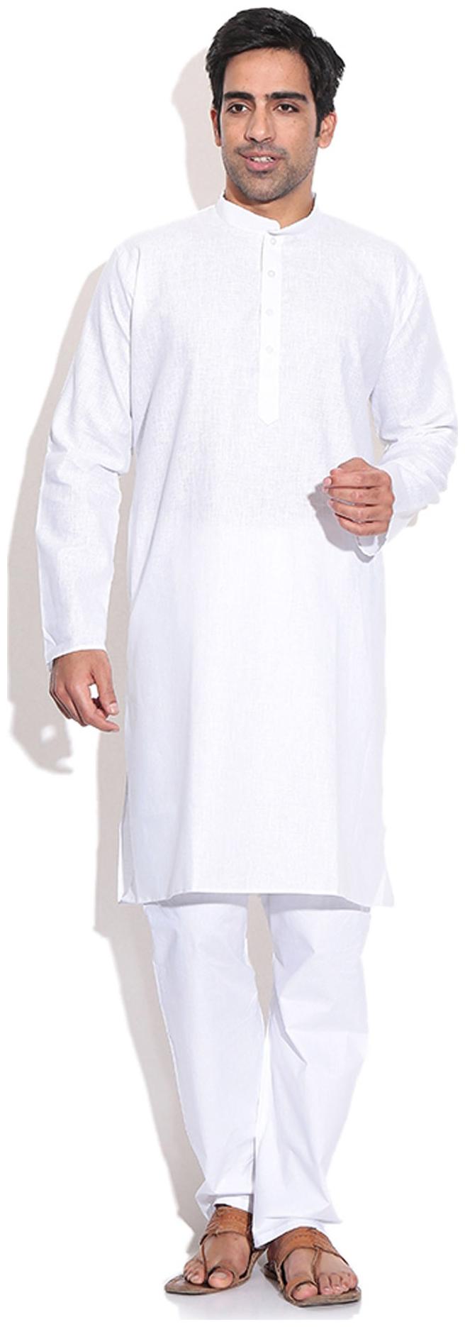 

Royal Kurta White Cotton Kurta Pyjama Set