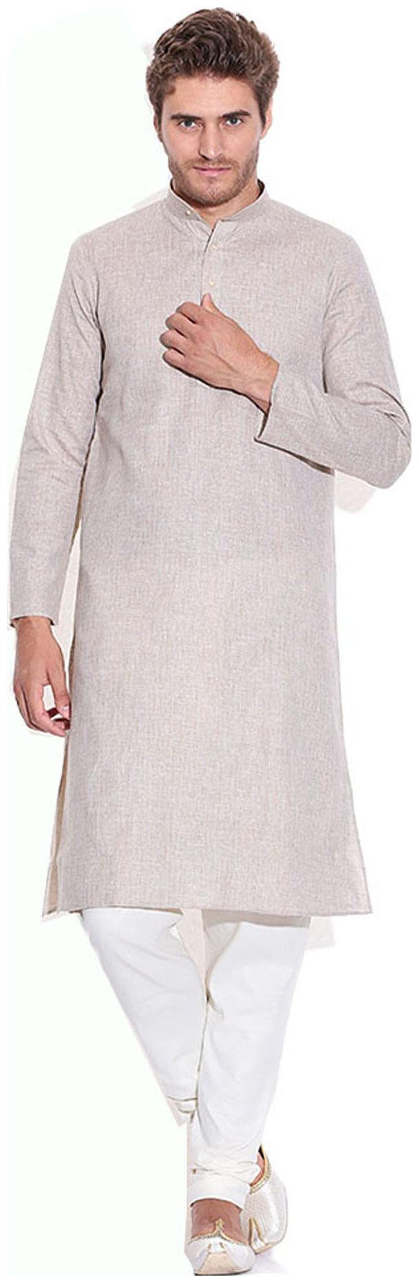 

Royal Kurta Grey Cotton Kurta Pyjama Set
