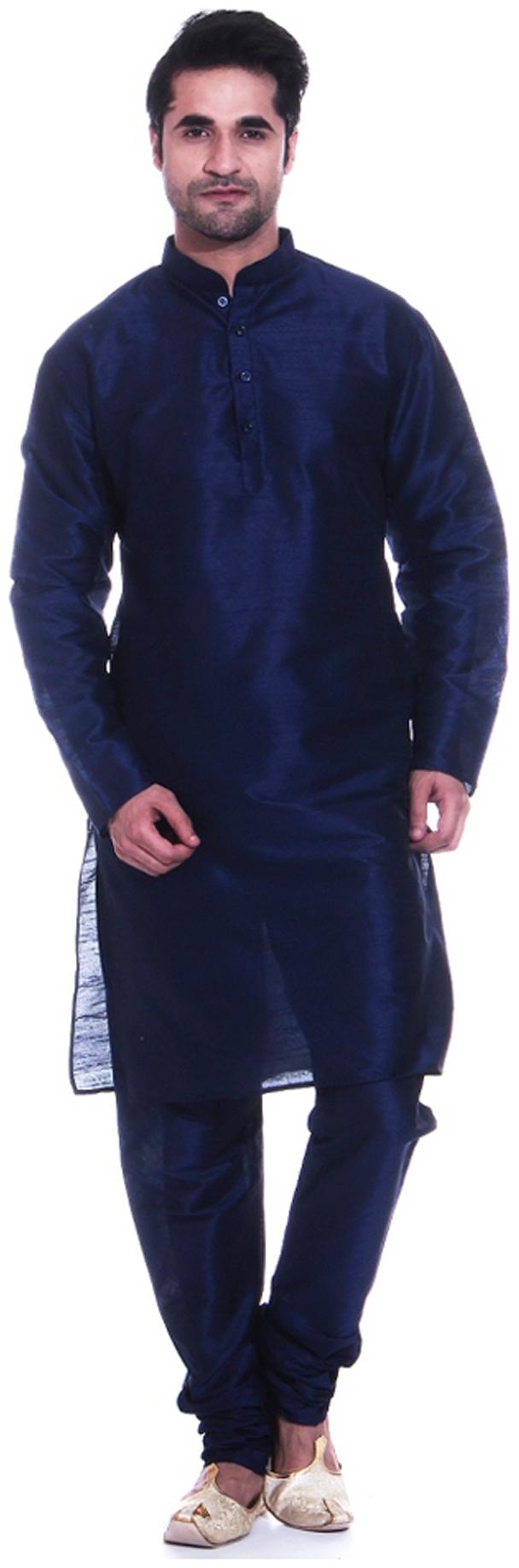 

Royal Kurta Blue Silk Blend Kurta Pyjama Set