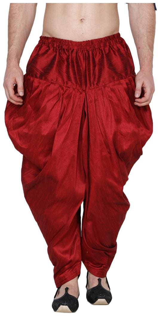 Royal Kurta Men Polyester Solid Pyjama - Red