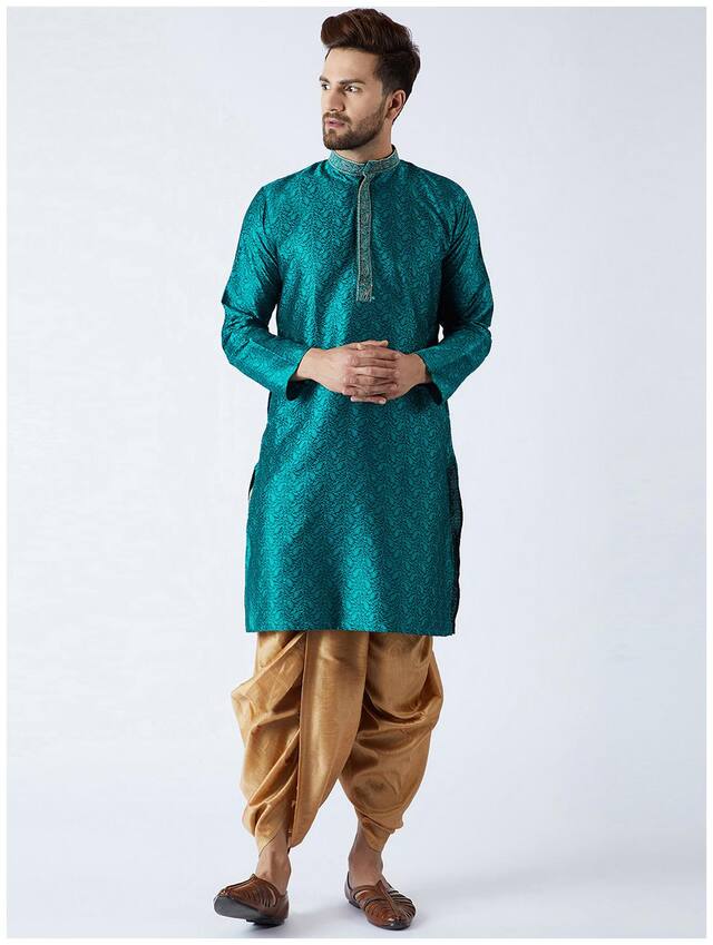 ROYAL KURTA MENS SILK BLEND KURTA DHOTI SET