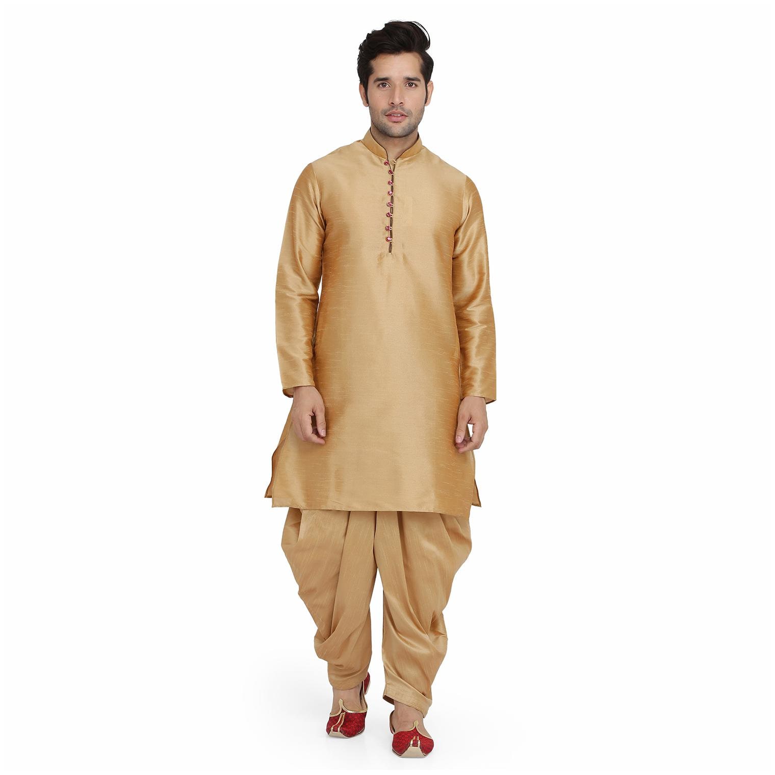 

Royal Kurta Men Fashion Ethnic Set - Gold