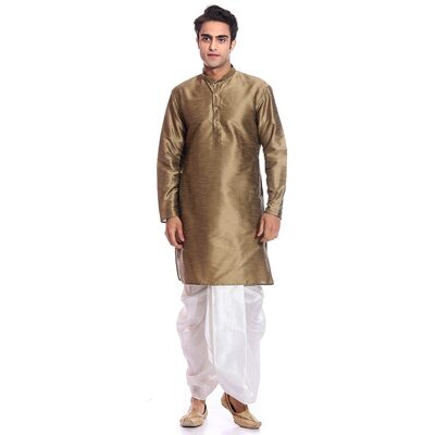 

Royal Kurta Beige Silk Blend Kurta Pyjama Set