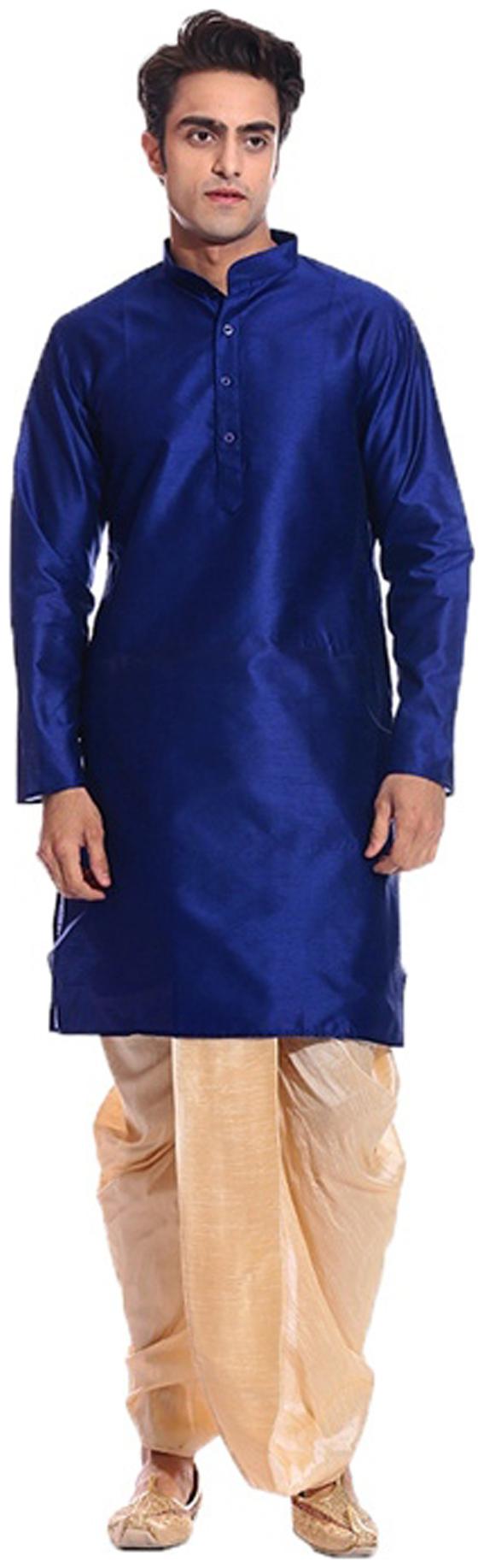 

Royal Kurta Blue Silk Blend Dhoti Kurta Set