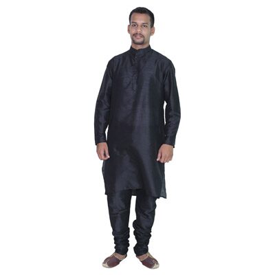 

Royal Kurta Black Silk Blend Kurta Pyjama Set