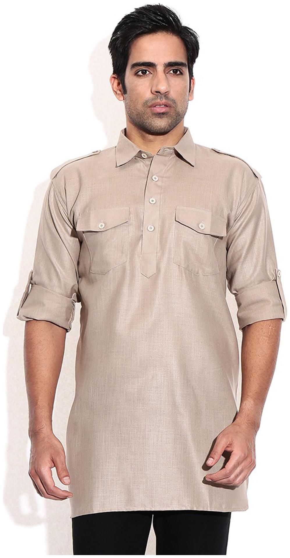 

Royal Kurta Beige Linen Kurta Pyjama Set