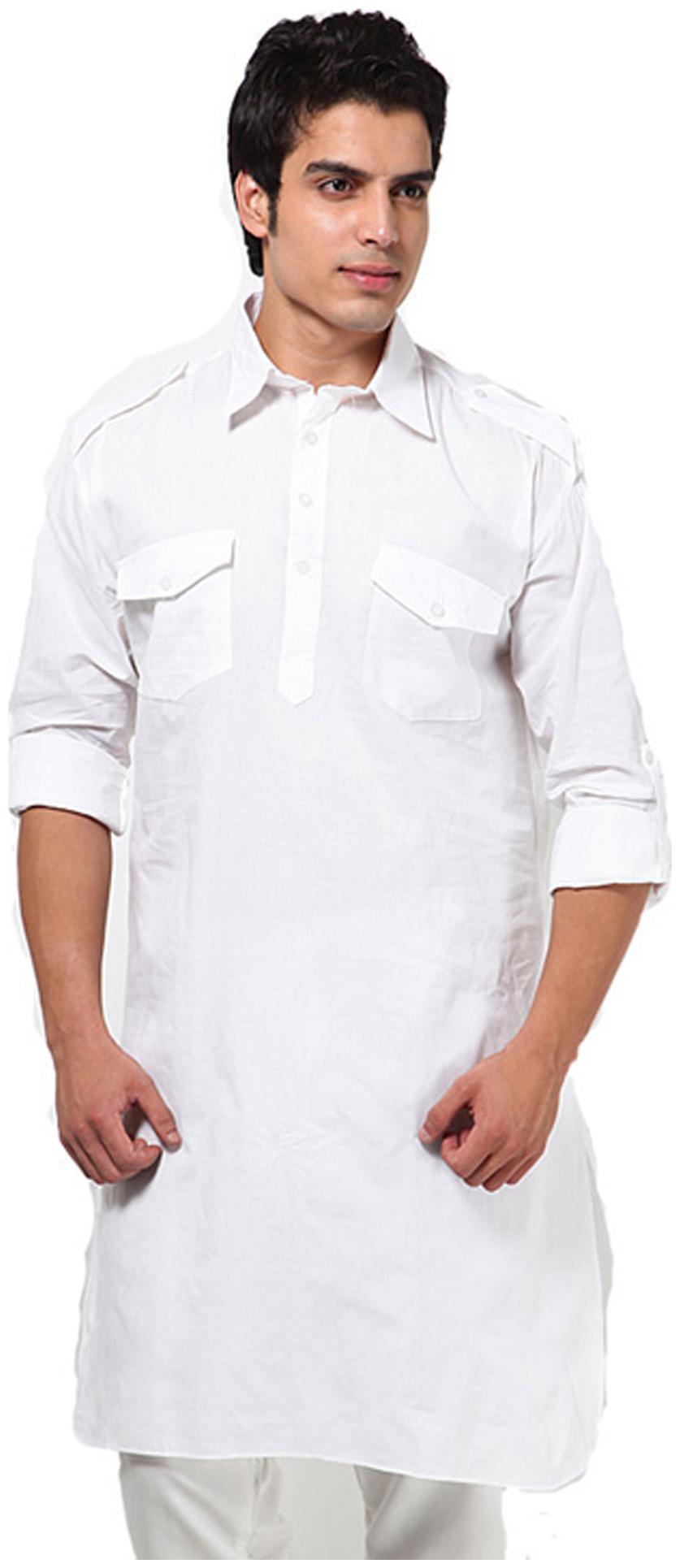 

Royal Kurta White Linen Pathani Kurta and Pyjama