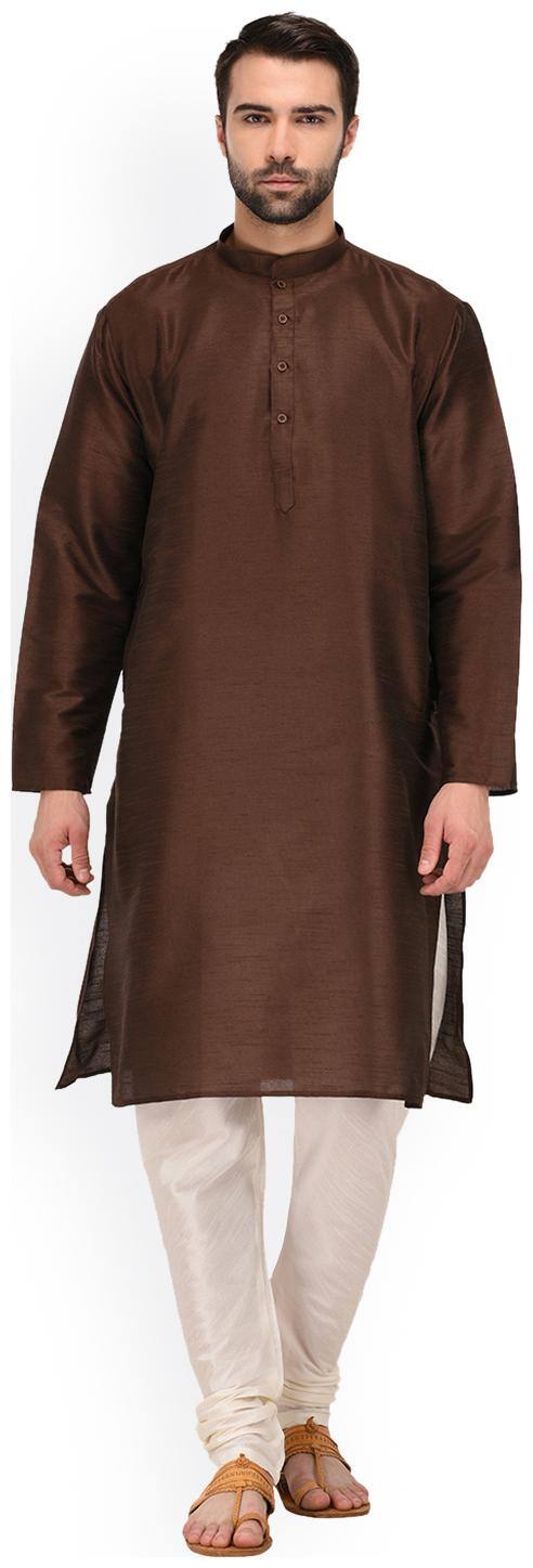 ROYAL KURTA MENS SOLID SILK KURTA PYJAMA