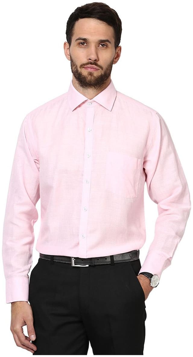 Royal Kurta Pink Cotton Blend Formal Shirt