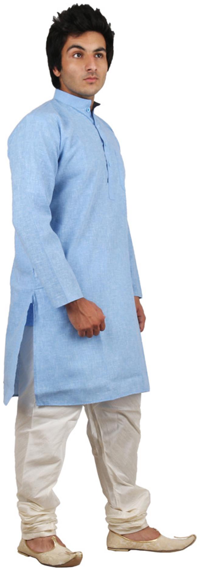 

Royal Kurta Blue Cotton Kurta Pyjama Set