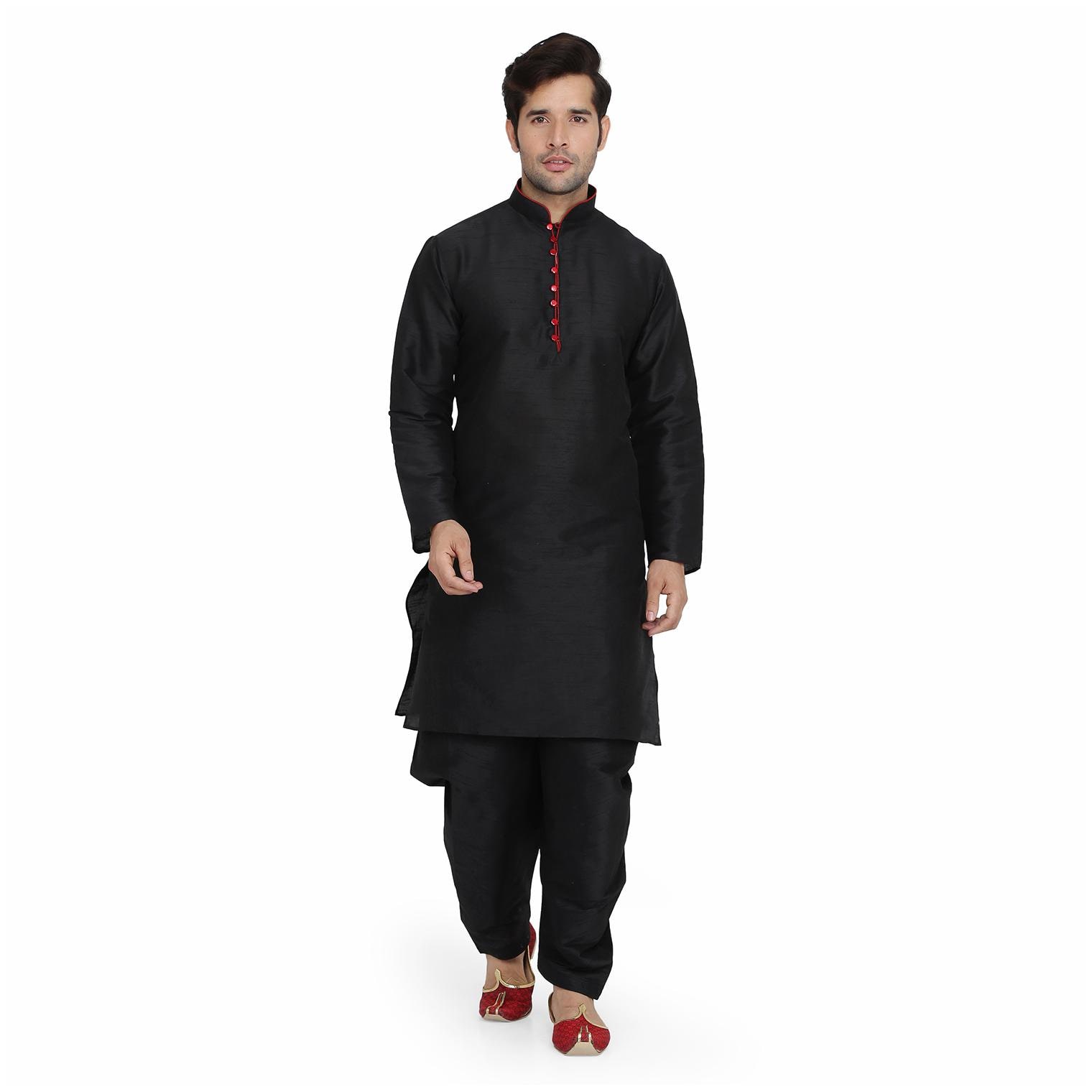 

Royal Kurta Men Fashion Ethnic Set - Black