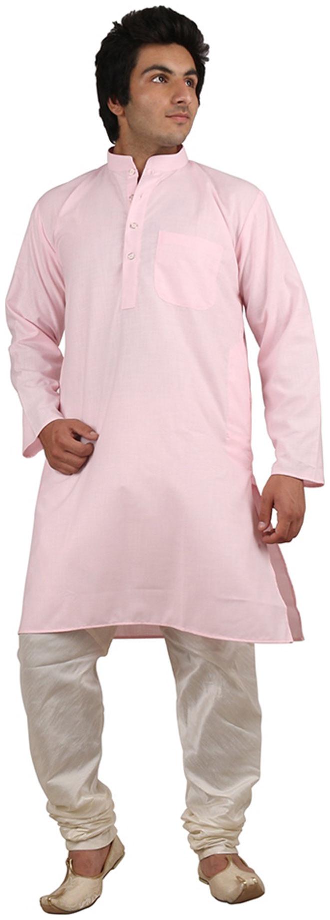 

Royal Kurta Pink Cotton Kurta Pyjama Set