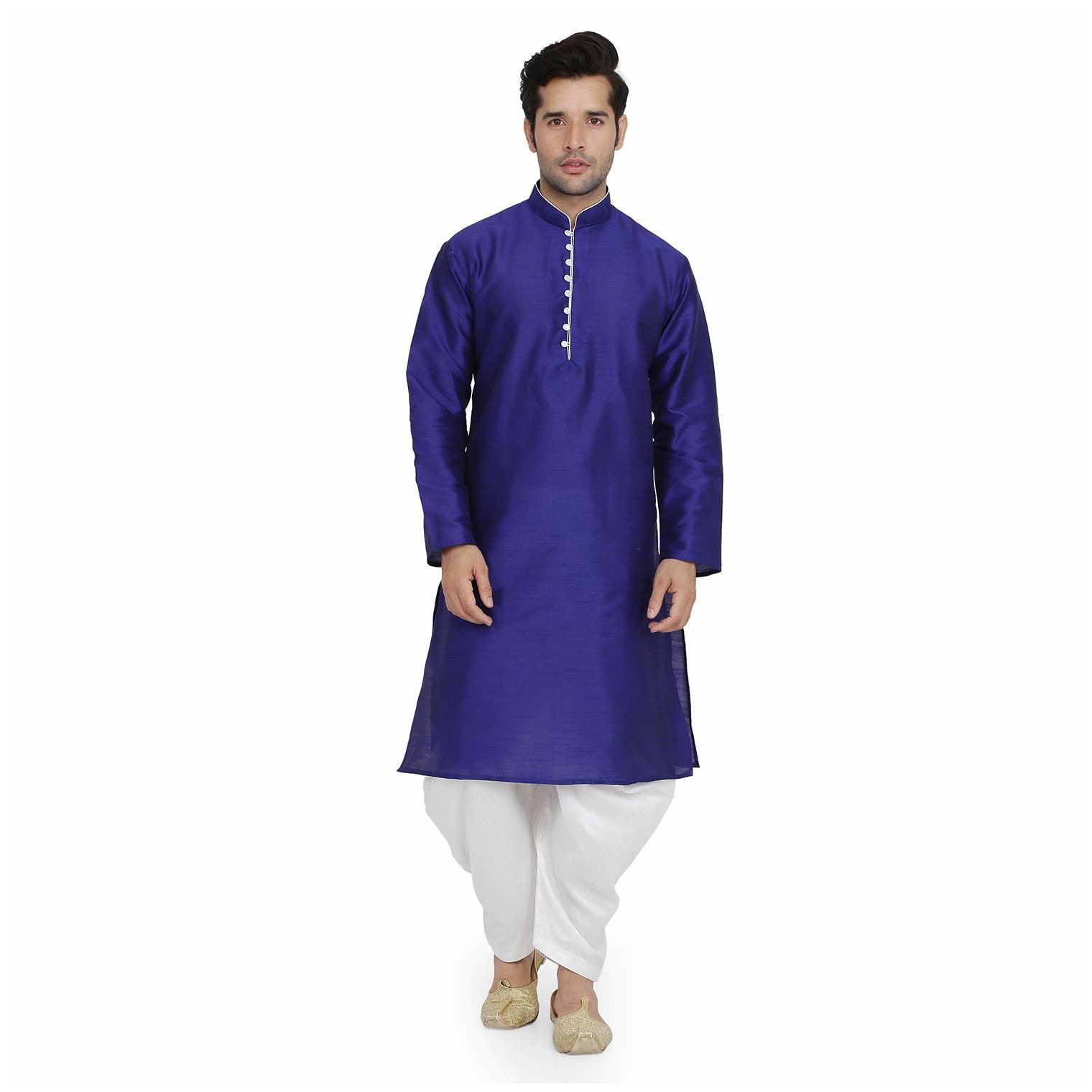 

Royal Kurta Men Fashion Ethnic Set - blue