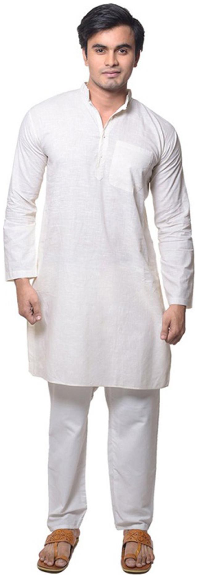

Royal Kurta White Cotton Kurta Pyjama Set
