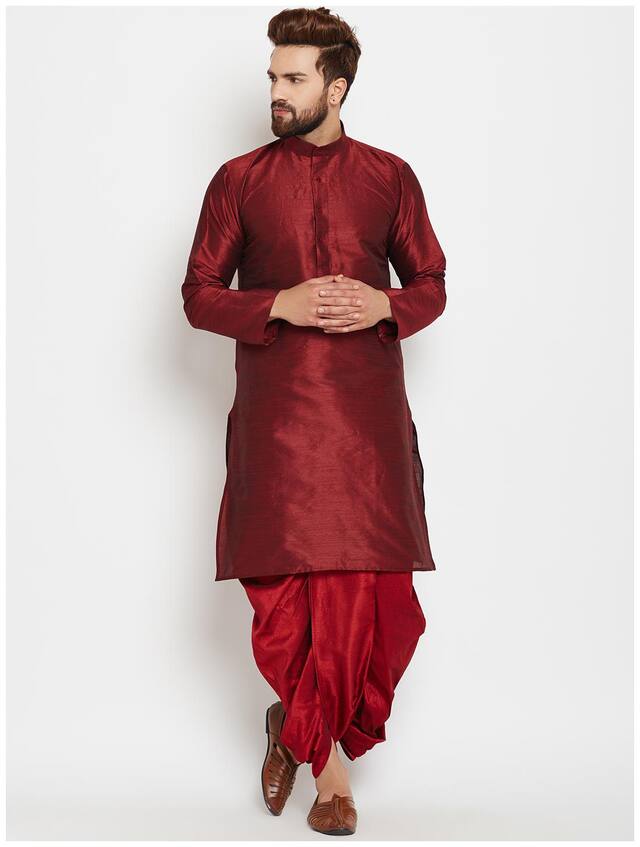 Royal Mens Silk Blend Dhoti Kurt Set