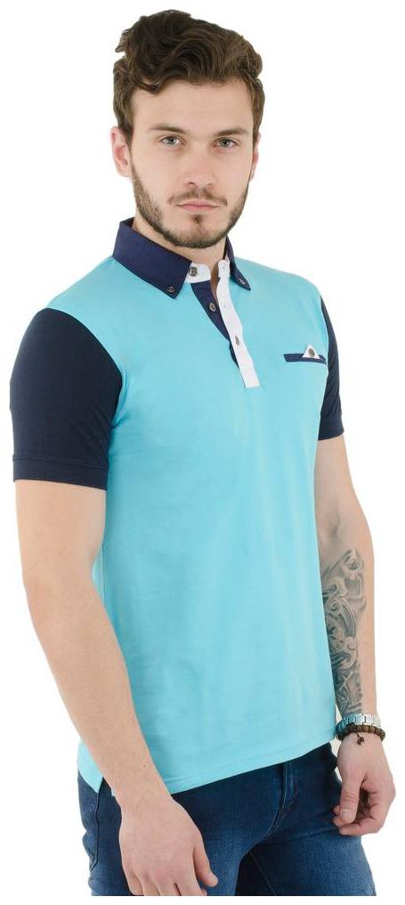 

RSO OUTFITS Men Blue Regular fit Cotton Polo collar T-Shirt - Pack Of 1