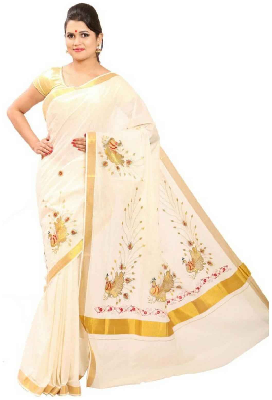 

RSV fabrics kerala kasavu cotton saree