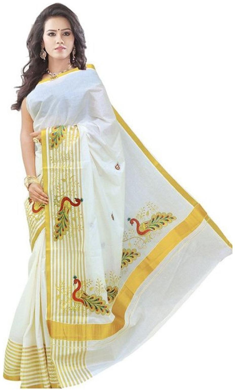 

RSV FABRICS White Solid Universal Regular Saree With blouse