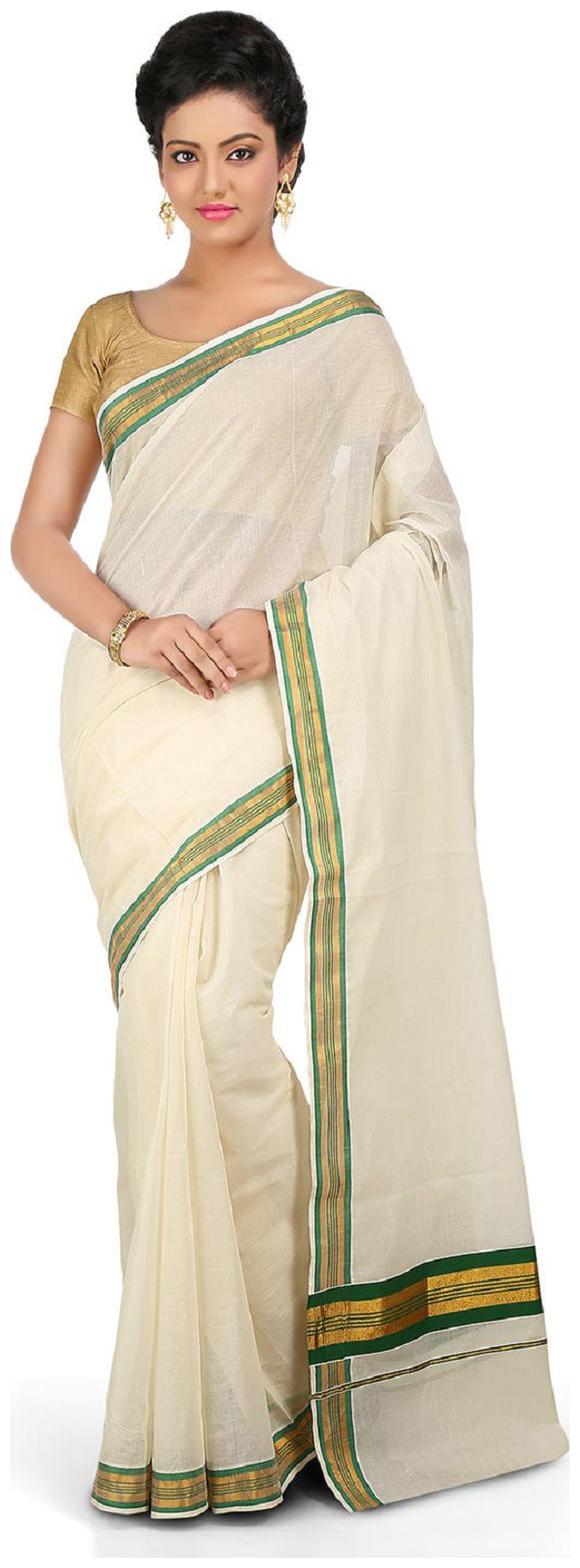 

RSV FABRICS Beige Striped Universal Regular Saree With blouse