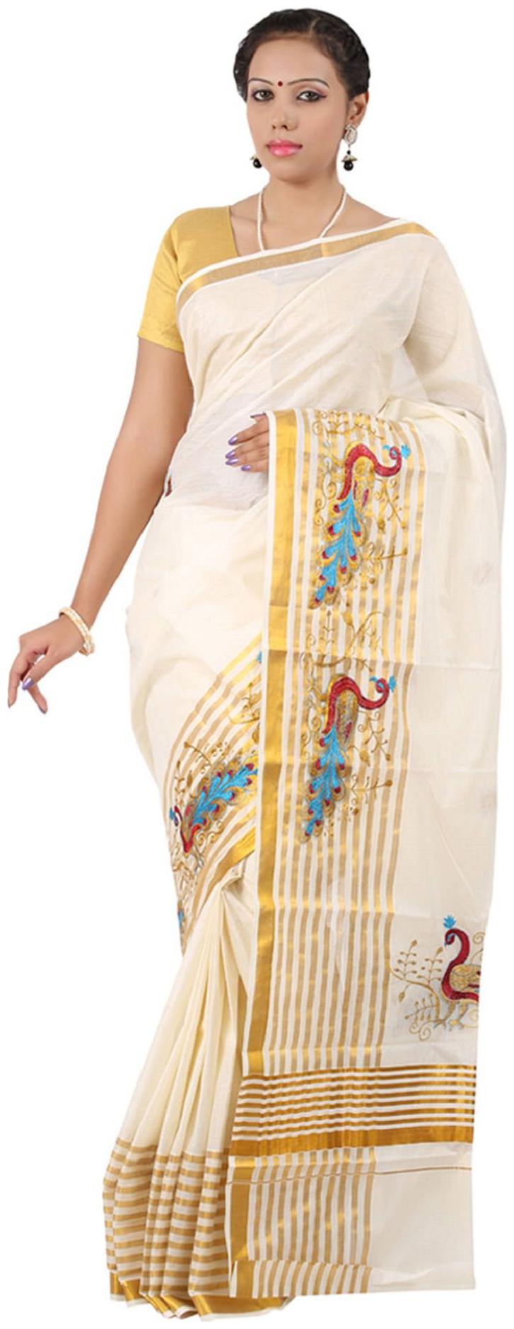 

RSV FABRICS White Solid Universal Regular Saree Without blouse