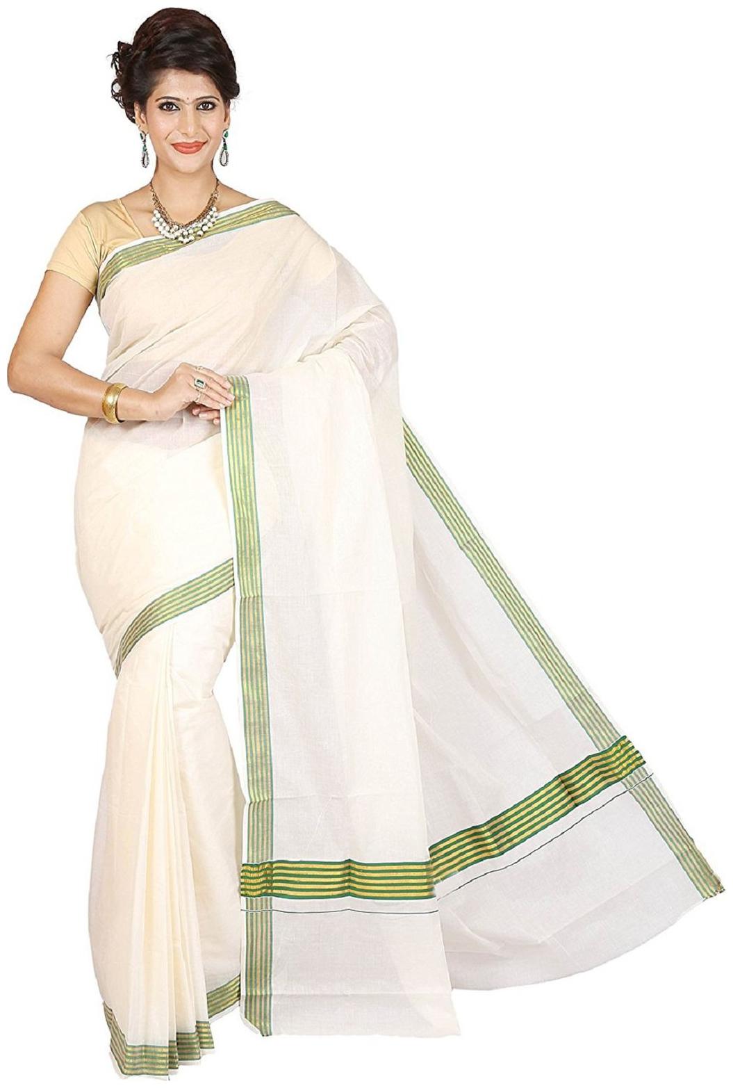 

RSV FABRICS Beige Striped Uppada Regular Saree With blouse
