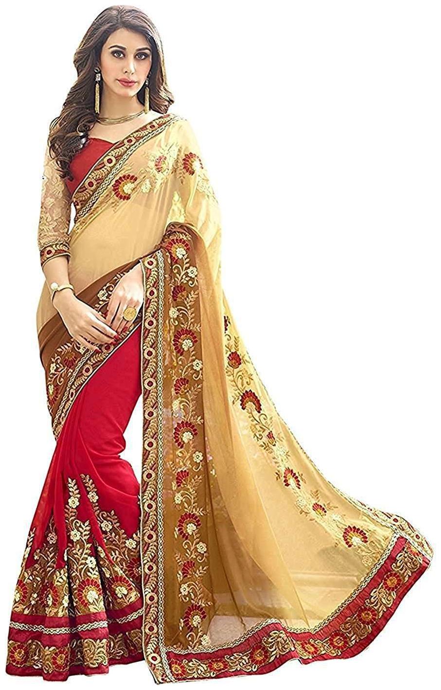 

Ruchika Fashion Georgette Saree With Blouse Piece Material