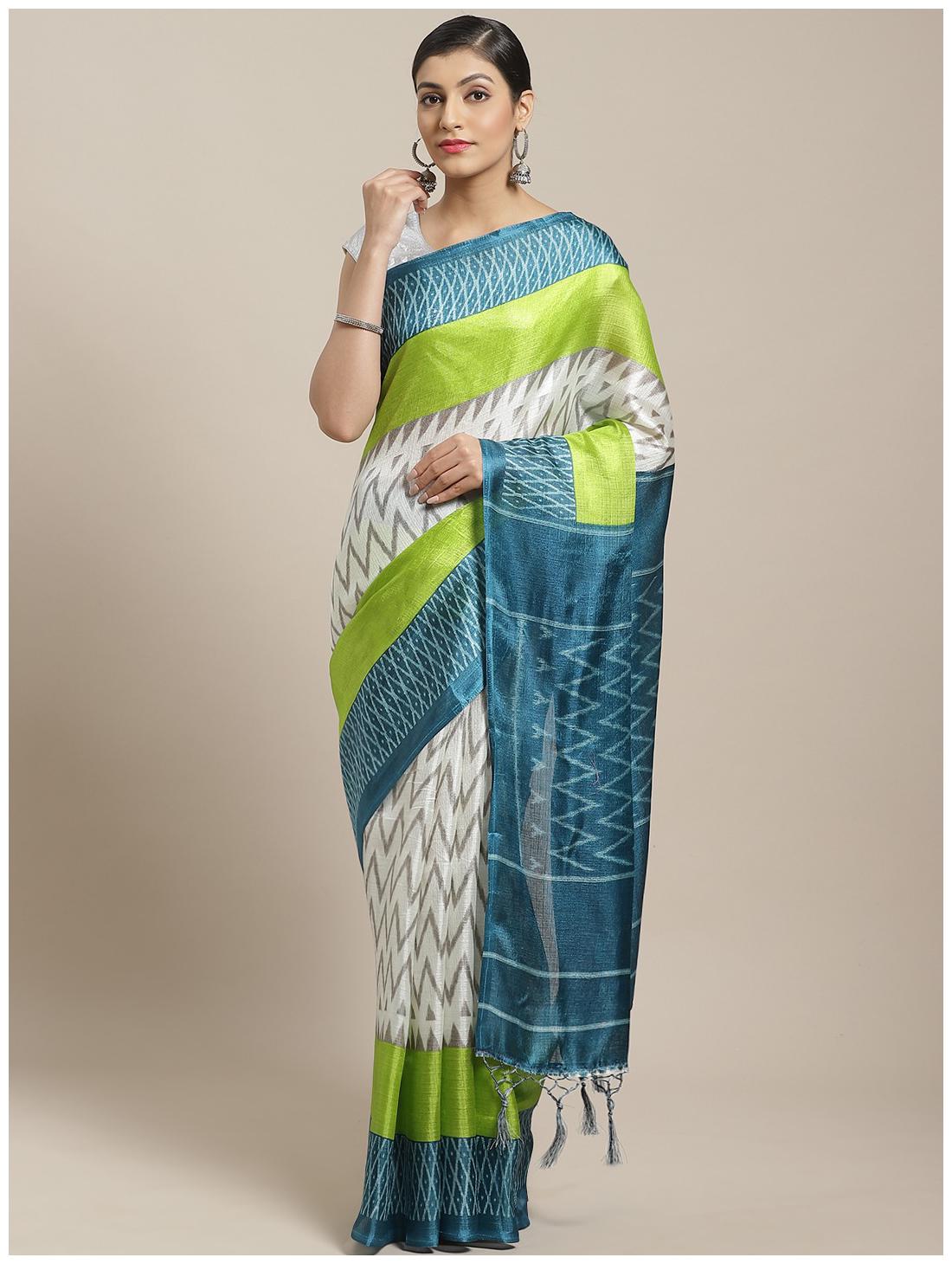 

Ruchika Fashion Silk Green Printed Regular Saree For Women