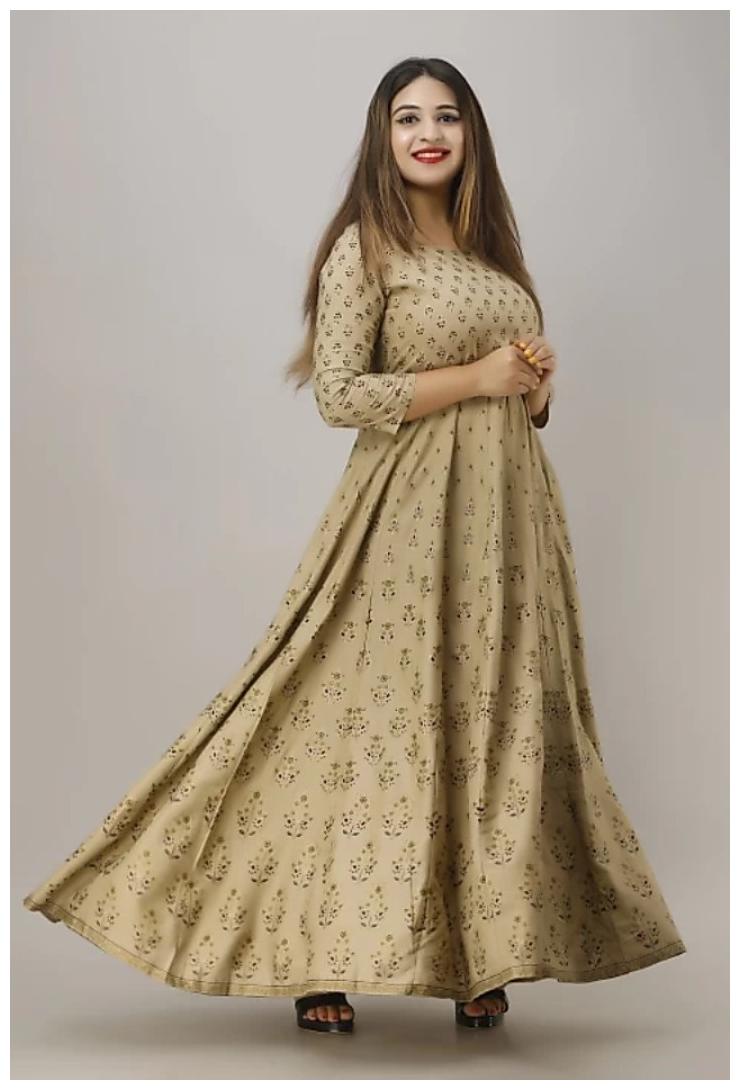 

Rudra Women Viscose Rayon Floral Brown Gown