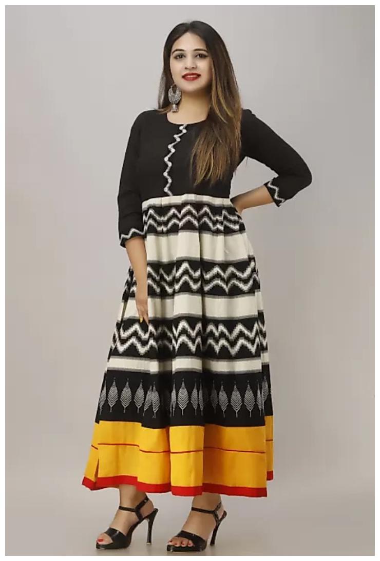 

Rudra Women Viscose Rayon Geometric Multi Gown