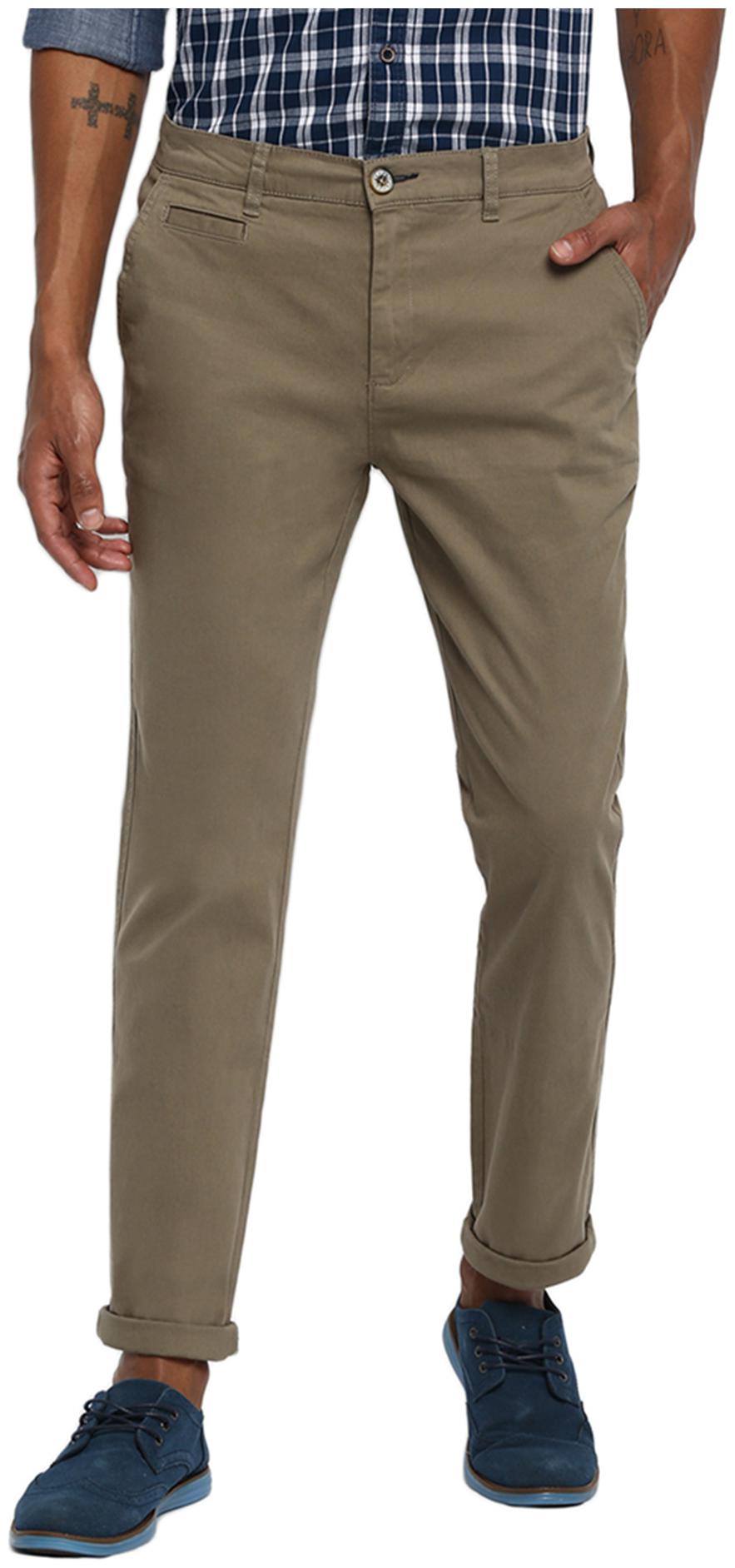 

Ruf And Tuf Men Green Solid Slim fit Chinos