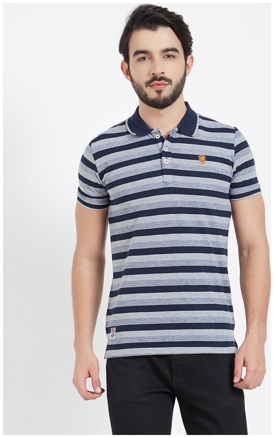 

Rugby Men Grey Slim fit Cotton Polo collar T-Shirt - Pack Of 1