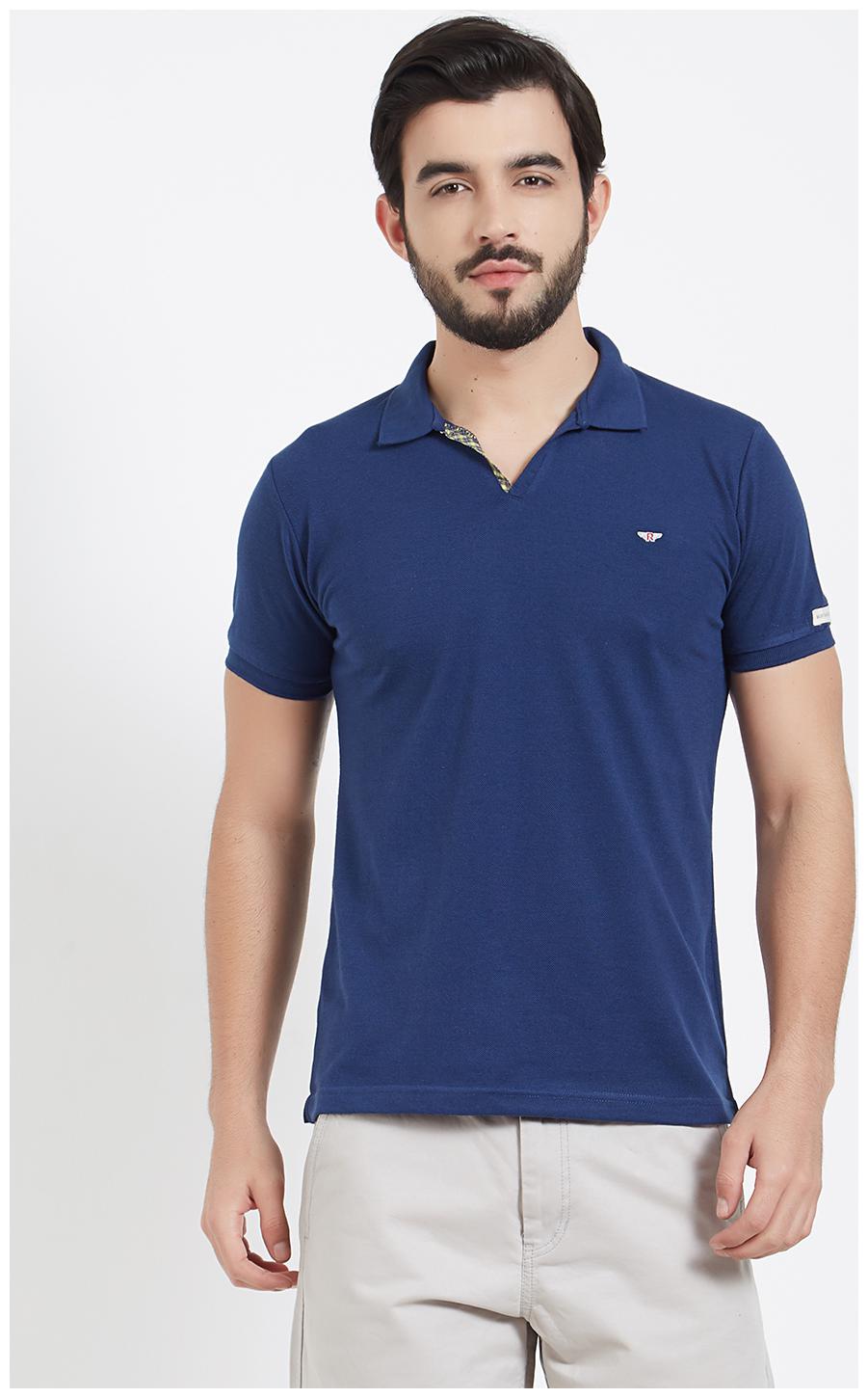 

Rugby Men Blue Slim fit Cotton Polo collar T-Shirt - Pack Of 1